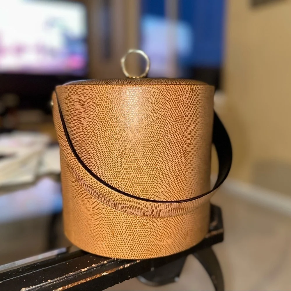Georges Briard Midcentury Faux Snakeskin Ice Bucket